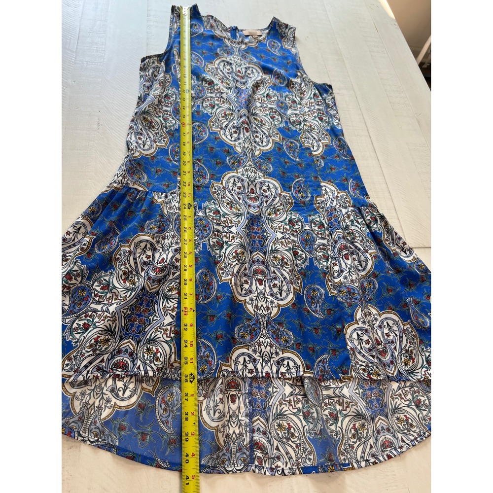 Kachel Anthropologie 100%‎ Silk Paisley Drop Waist High Low  Dress Womens 8 - Picture 8 of 10